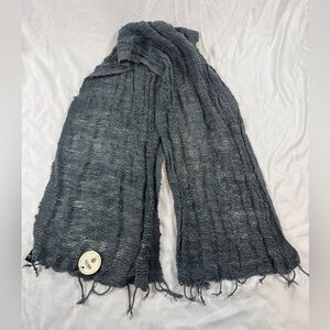 Marquet Fair Trade Hand Woven Charcoal Free Weave Scarf NWT